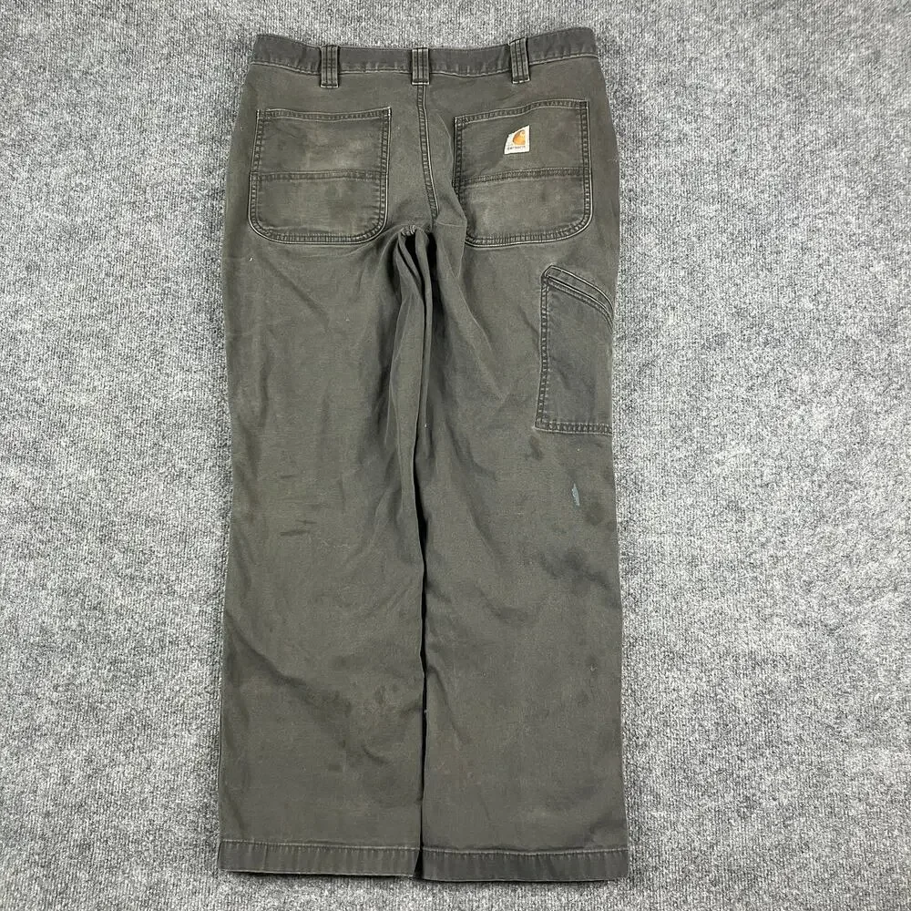 Carhartt Relaxed Fit Pants Mens Size 34x30 Gray Workwear Utility‎ Durable